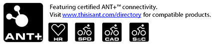 ANT+ features of your product and the compatible options available